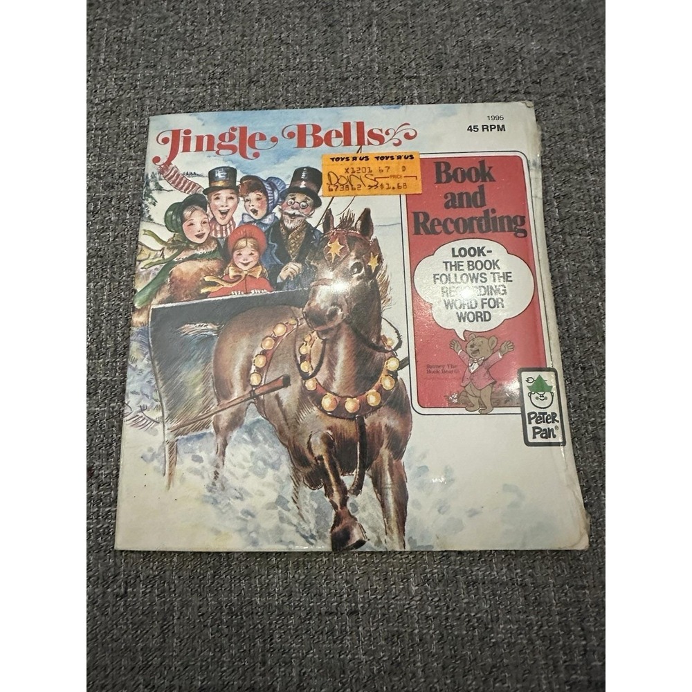Jingle Bells 45 RPM Book & Record Set 1981 Peter Pan Read Along Sealed